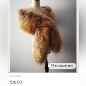 Faux fur shawl. Cover photo is photo from Etsy where I purchased item